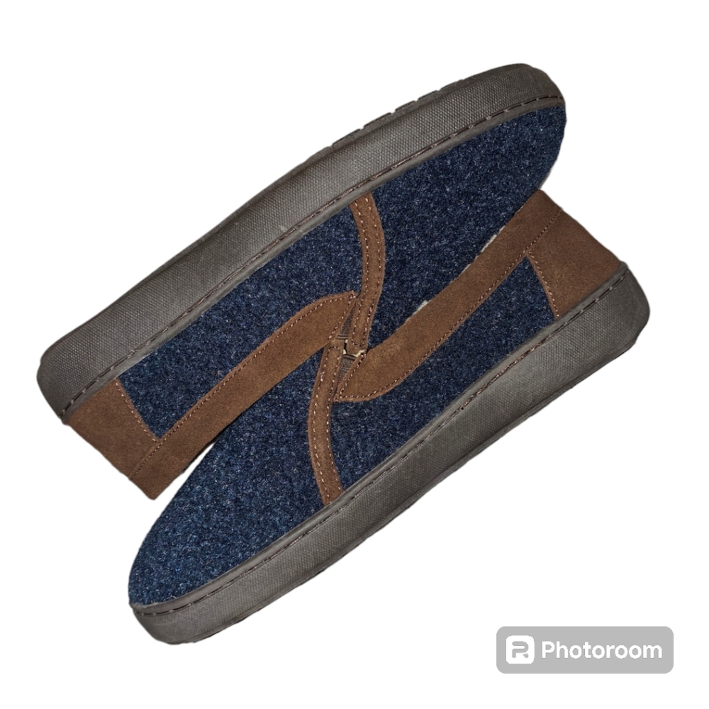 🆕️BNIB ARIAT WOOL, NAVY LINCOLN MEN'S SLIPPERS SIZE 10 - Picture 5 of 9